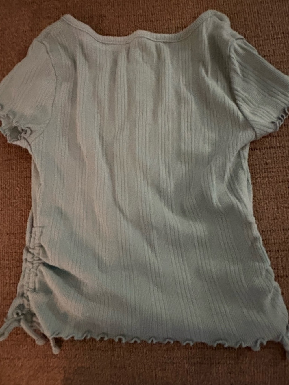 SO Pale Blue Ribbed Short Sleeve Tee